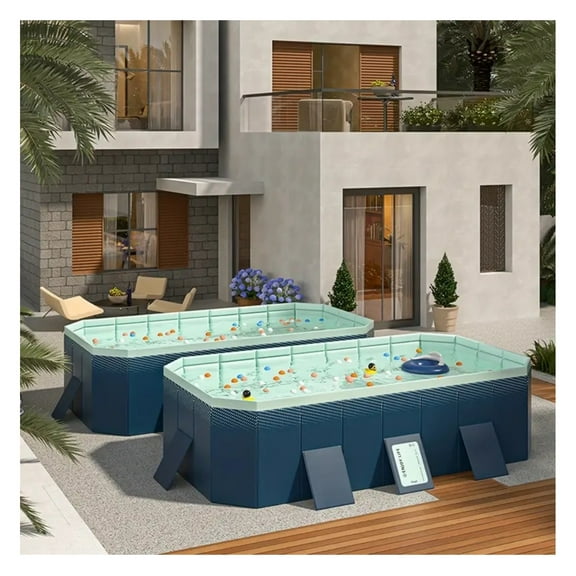 3.0m PVC Folding Pool - Outdoor Swimming Pool for Patio, Beach & Garden - 1900L/500GAL Capacity - Durable & Easy Storage