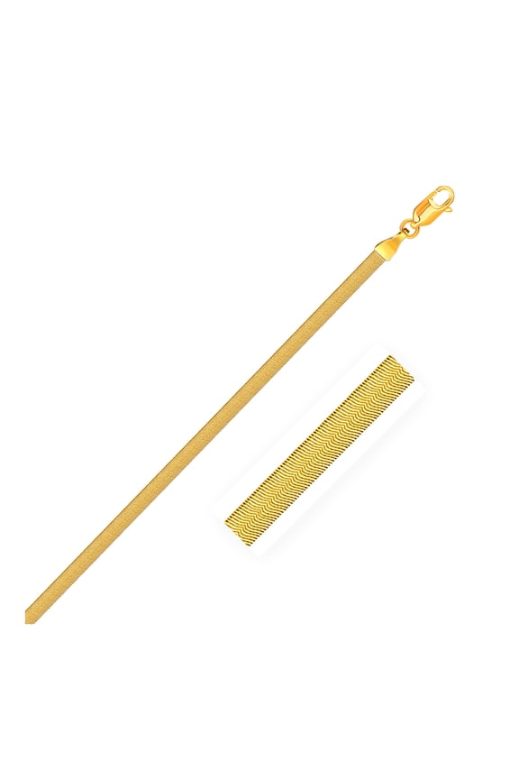 3.0mm 14k Yellow Gold Super Flex Herringbone Bracelet 7 in