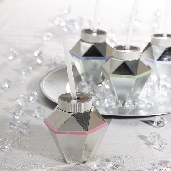 3 1/2" 14 oz. Plastic Diamond Cups with Marker Bands  36 Pieces