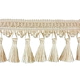 thumbnail image 1 of 3 1/2" (8.5cm) Delicate Scroll Gimp with Scallop and Tassel Fringe Trim # STF035,, Cream Ivory #A2 (Ivory / Cream) Sold By The Yard (36"/3 ft/0.9m), 1 of 1
