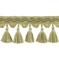 thumbnail image 1 of 3 1/2" (8.5cm) Veranda Collection Elegant Scalloped Loop Tassel Fringe Trim (Style# VTF035), Mushroom Beige Multicolor #VNT3 (Light Beige, Tan Beige, Brown Beige) 5 Yards (15 ft/4.5m), 1 of 1