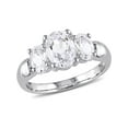 thumbnail image 1 of 3 1/2 Carat (Ctw) Lab-Created White Sapphire Three Stone Ring in Sterling Silver, 1 of 5