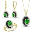 thumbnail image 1 of 3 1/2 Carat T.G.W. Chrome Diopside And Black & White Diamond Accent 14k Gold over Silver 3-Piece Jewelry set, 1 of 7