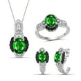 thumbnail image 1 of 3 1/2 Carat T.G.W. Chrome Diopside And Black & White Diamond Accent Sterling Silver 3-Piece Jewelry set, 1 of 7