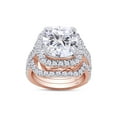 thumbnail image 1 of AFFY 3.50CT Cushion & Round Moissanite Diamond Halo Bridal Rings Set for Women 10K Solid Rose Gold-8, 1 of 6