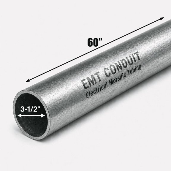 3-1/2 in. Diameter x 60 in. Length Galvanized Steel EMT Conduit Pipe
