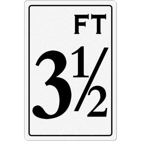 3 1/2 FT Metal Tin Signs for Swimming Pool Deck Depth Marker for Outdoor Indoor Wall Decor 8x12 Inches