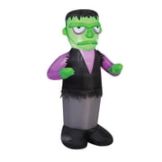 3 1/2 Gemmy Airblown Inflatable Green Monster w/ Black Vest Halloween Yard Decoration