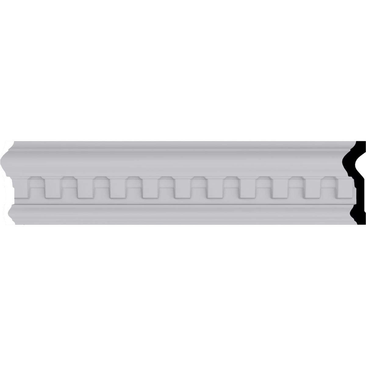 Munich Dentil White Polyurethane Crown Moulding 94.5"