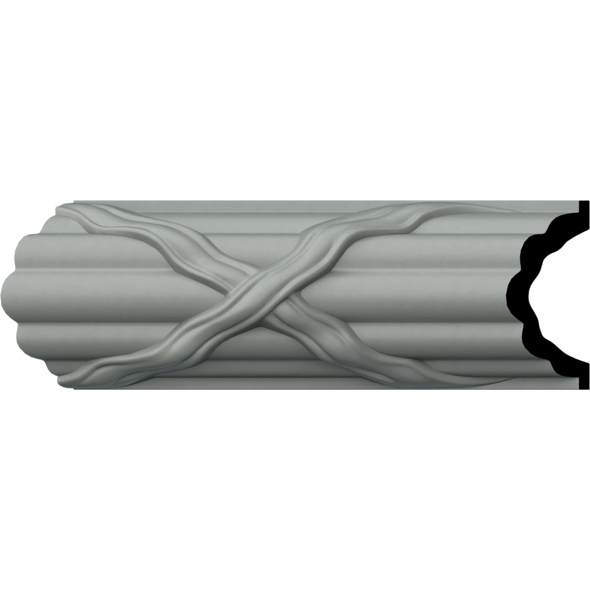 Gray Primed Urethane Reed and Ribbon Crown Moulding