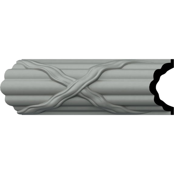 3 1/2"H x 2 3/8"P x 94 1/2"L Reed and Ribbon Panel Moulding