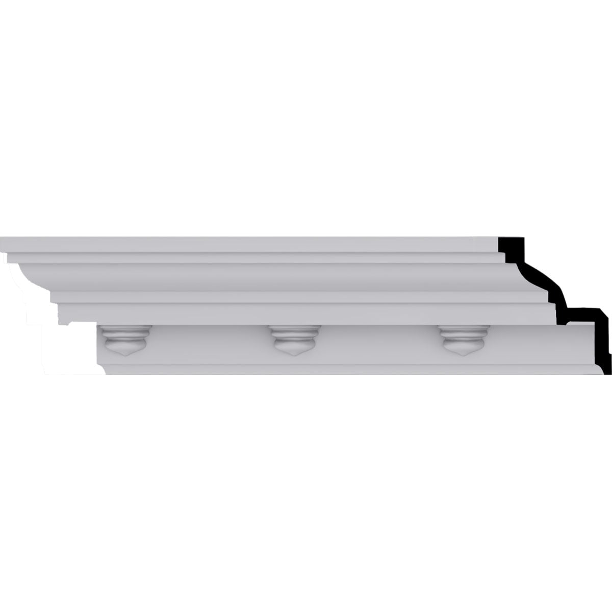 Primed White Polyurethane Nouveau Crown Moulding 94.5"