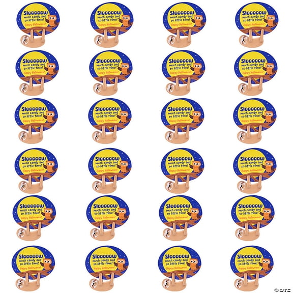 3 1/2" Halloween Sloth Bendables with Handout Card for 24
