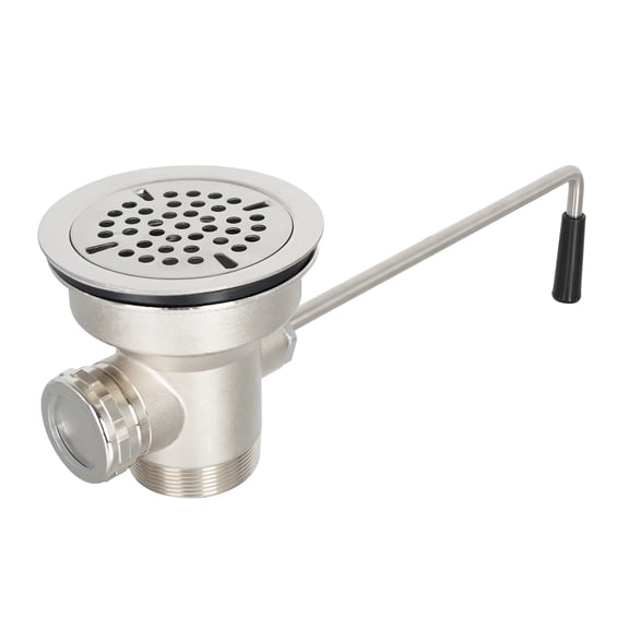 3-1/2 Inch Commercial Sink Drain with Lever Handle Kitchen Sink Opening Waste Drain Valve Stopper Prevents Sink Clogged Overflow for 1/2/3 Compartment Sink Style Drains