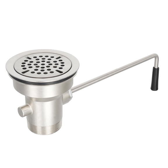 3-1/2 Inch Commercial Sink Drain with Twist Handle Kitchen Sink Opening Waste Drain Valve Stopper Prevents Sink Clogged Overflow for 1/2/3 Compartment Sink Style Drains
