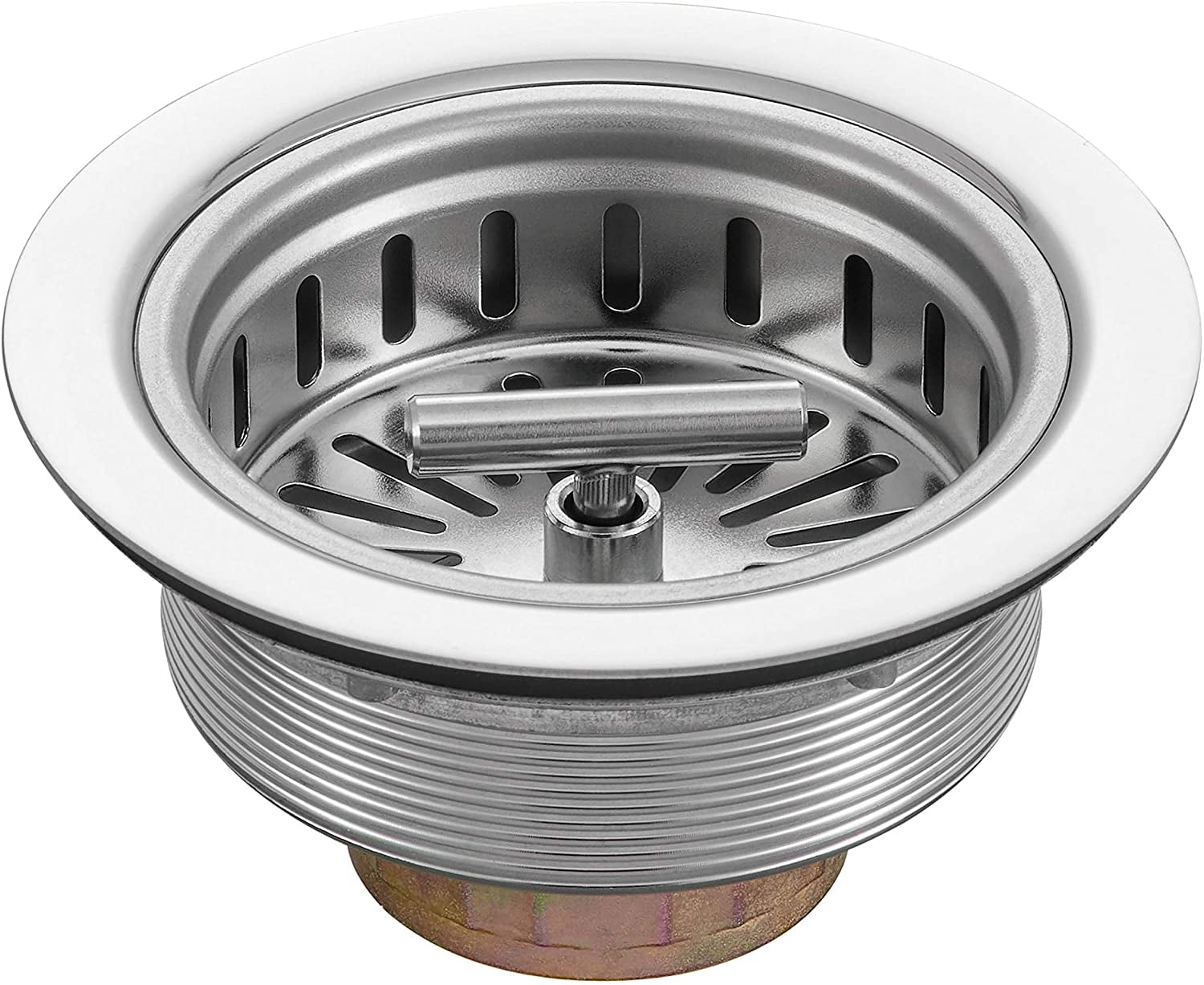 3-1/2 Inch Kitchen Sink Drain Strainer Assembly Made by All Stainless Steel with Strainer Basket/Drain Stopper, Replacement for Standard Commercial Drains