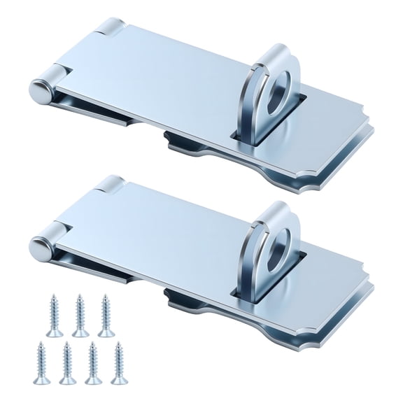 WellMade 3-1/2 in. Lock Hasp Latch, Zinc Plated Steel Safety Hasp with Screws for Cabinet, Door and Fence, 2 pack