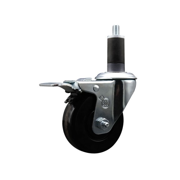 3-1/2 Inch Phenolic Swivel 1-1/4 Inch Expanding Stem Caster Total Lock Brake SCC