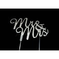 thumbnail image 1 of 3-1/2" Mr. & Mrs. Rhinestone Cake Topper Silver, 1 of 1