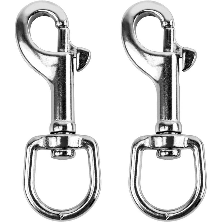 3-1/2Swivel Eye Bolt Snap Hook, 2Pcs, 316 Stainless Steel Single Ended Trigger  Snap Clips for Diving/Pet Leash/Key Chain/Flag/Clothes Line 