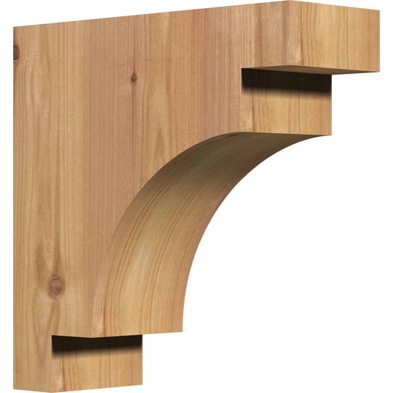 3 1/2"W x 10"D x 10"H Mediterranean Smooth Corbel, Western Red Cedar