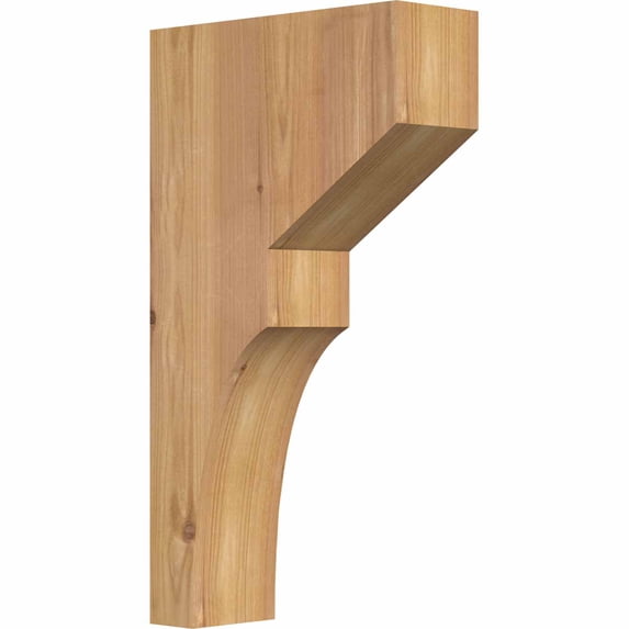 3 1/2"W x 10"D x 18"H Monterey Smooth Corbel, Western Red Cedar