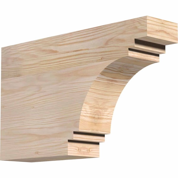 3 1/2"W x 10"H x 16"L Pescadero Smooth Rafter Tail, Douglas Fir