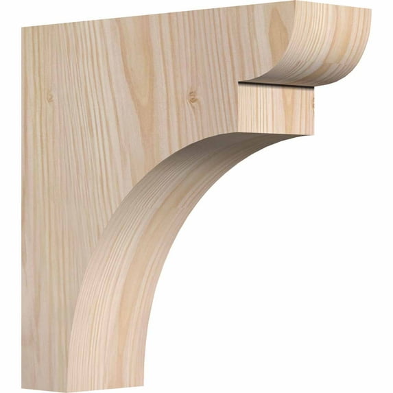 3 1/2"W x 12"D x 12"H Yorktown Smooth Corbel, Douglas Fir