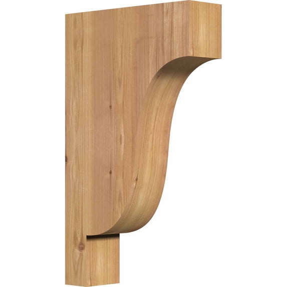 3 1/2"W x 12"D x 20"H Newport Smooth Corbel, Western Red Cedar