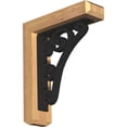 thumbnail image 1 of 3 1/2"W x 14"D x 16"H Tristan Craftsman Ironcrest Smooth Bracket, Western Red Cedar (2"W x 10"D x 12"H Iron Bracket), 1 of 5