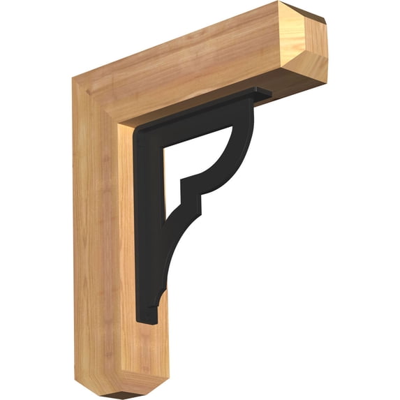 3 1/2"W x 18"D x 20"H Bradford Craftsman Ironcrest Smooth Bracket, Western Red Cedar (1 1/2"W x 10"D x 12"H Iron Bracket)