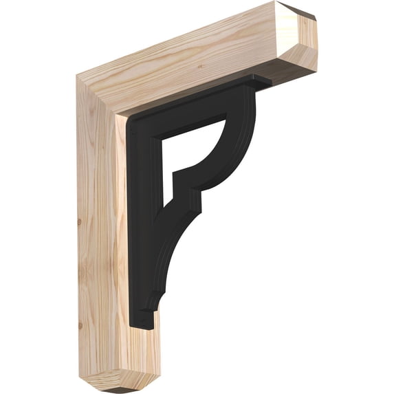 3 1/2"W x 20"D x 23"H Bradford Craftsman Ironcrest Smooth Bracket, Douglas Fir (2"W x 12"D x 15"H Iron Bracket)