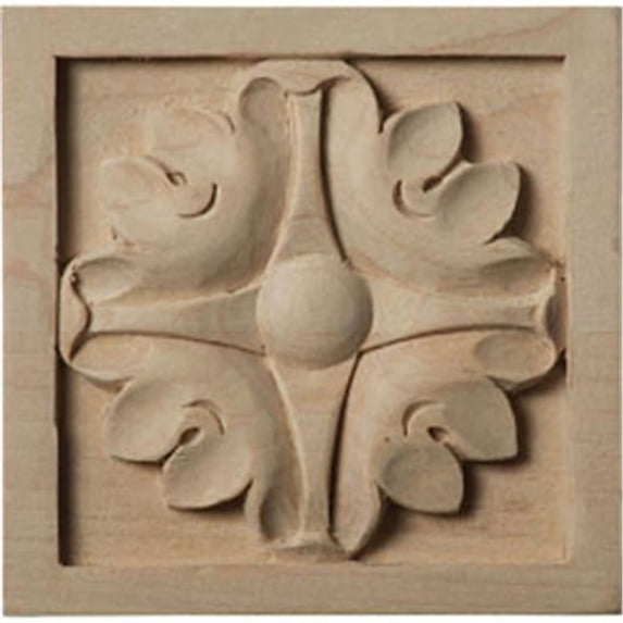 3 1/2"W x 3 1/2"H x 3/4"P Medium Edinburgh Square Rosette, Cherry