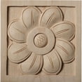 thumbnail image 1 of 3 1/2"W x 3 1/2"H x 3/4"P Medium Sunflower Square Rosette, Alder, 1 of 13