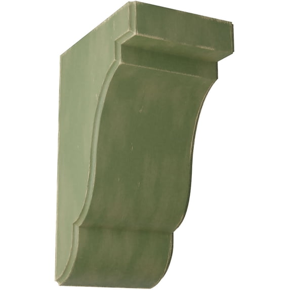 3 1/2"W x 5"D x 7 1/2"H Bedford Wood Vintage Decor Bracket, Restoration Green