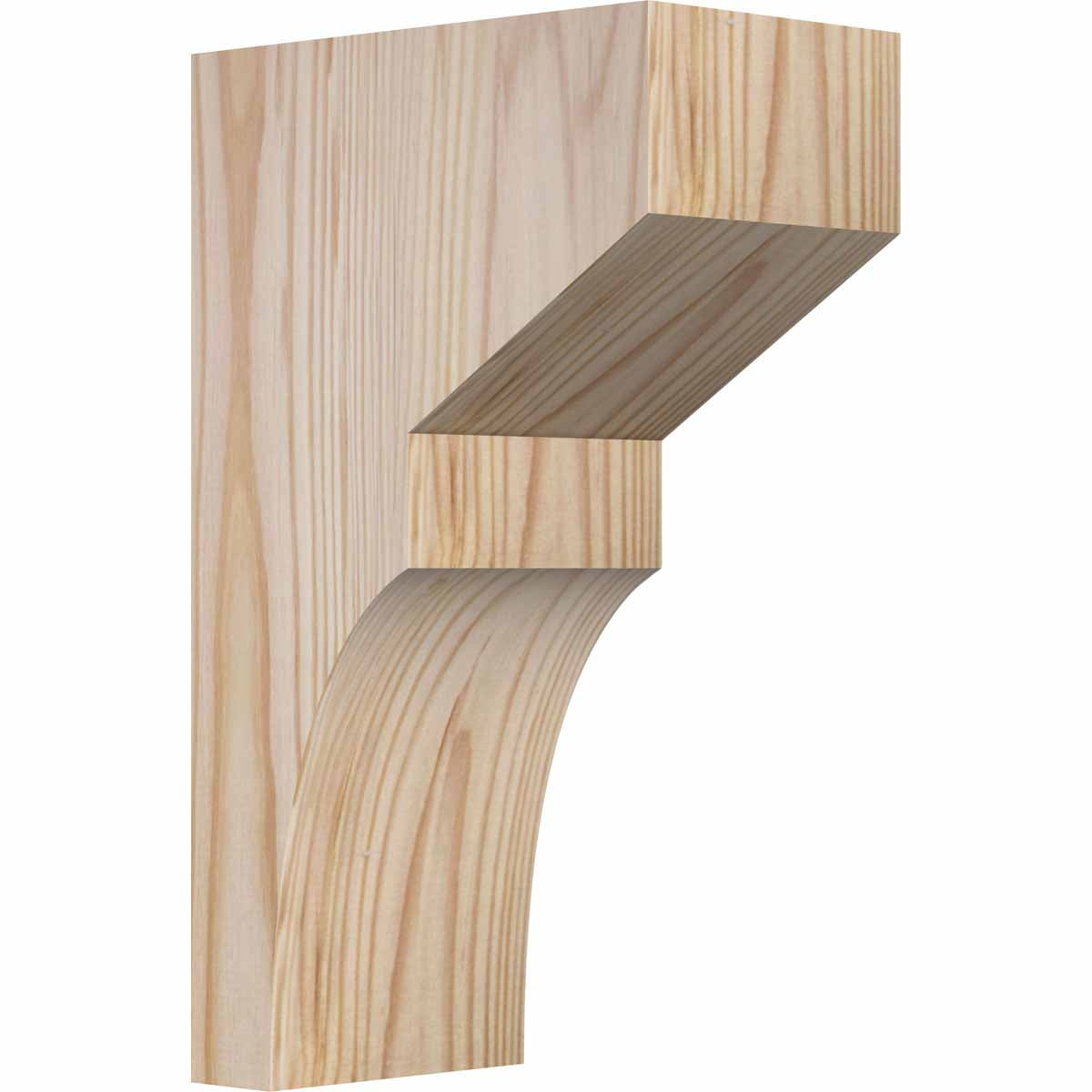 Douglas Fir Smooth Rustic Wood Corbel, 10" Height