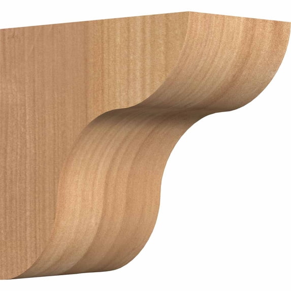 3 1/2"W x 6"D x 6"H Carmel Smooth Corbel, Western Red Cedar