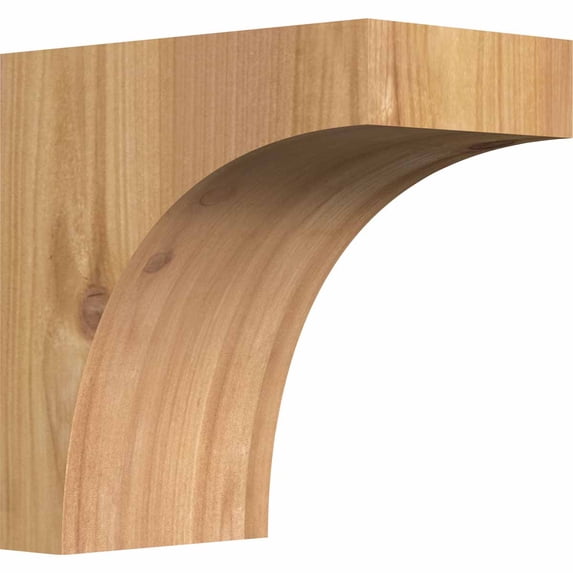 3 1/2"W x 6"D x 6"H Huntington Smooth Corbel, Western Red Cedar