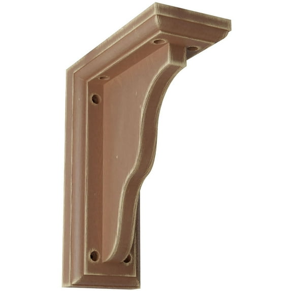 3 1/2"W x 7"D x 9"H Hamilton Traditional Wood Vintage Decor Bracket, Weathered Brown