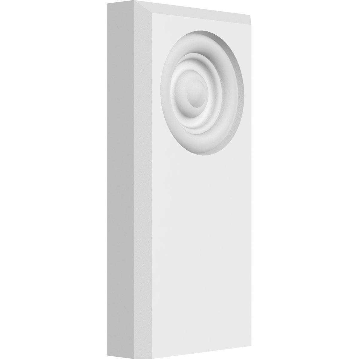 2.5x5x0.75 Inch Foster Bullseye Plinth Block, PVC, Beveled Edge, For Molding Transitions