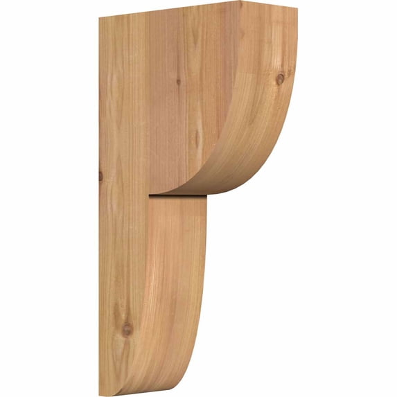 3 1/2"W x 8"D x 16"H Crestline Smooth Corbel, Western Red Cedar