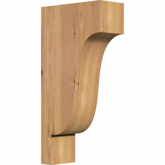 3 1/2"W x 8"D x 16"H Newport Smooth Corbel, Western Red Cedar