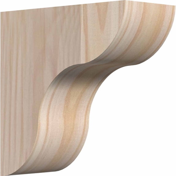 3 1/2"W x 8"D x 8"H Carmel Smooth Corbel, Douglas Fir