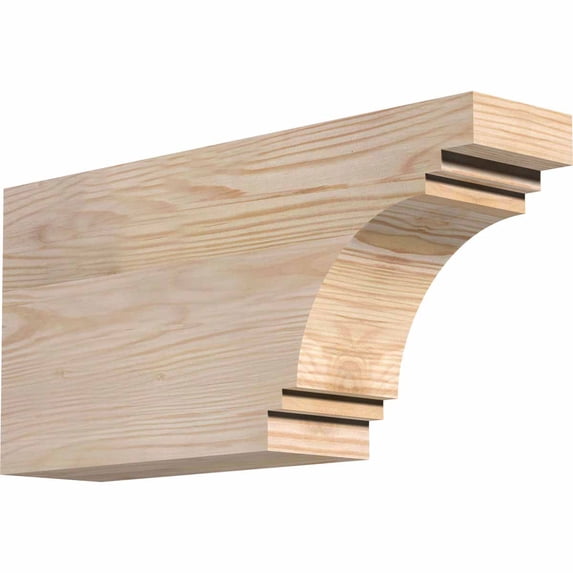 3 1/2"W x 8"H x 16"L Pescadero Smooth Rafter Tail, Douglas Fir