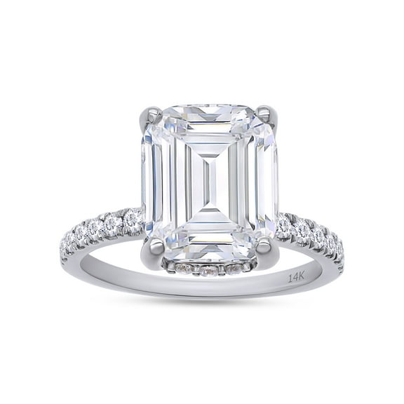 AFFY 3.50CT Moissanite Diamond Solitaire Engagement Ring For Women in 14K Solid White Gold-6.5