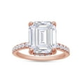 thumbnail image 1 of 3 1/2 ct. t.w Center 10X8MM Emerald Cut Lab Created Moissanite Diamond Solitaire Engagement Ring In 14K Rose Gold Over Sterling Silver (G-H Color, VVS1 Clarity, 3.50 Cttw)-8, 1 of 6