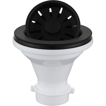 3-1/2 in. Kitchen Sink Basket Strainer in Black