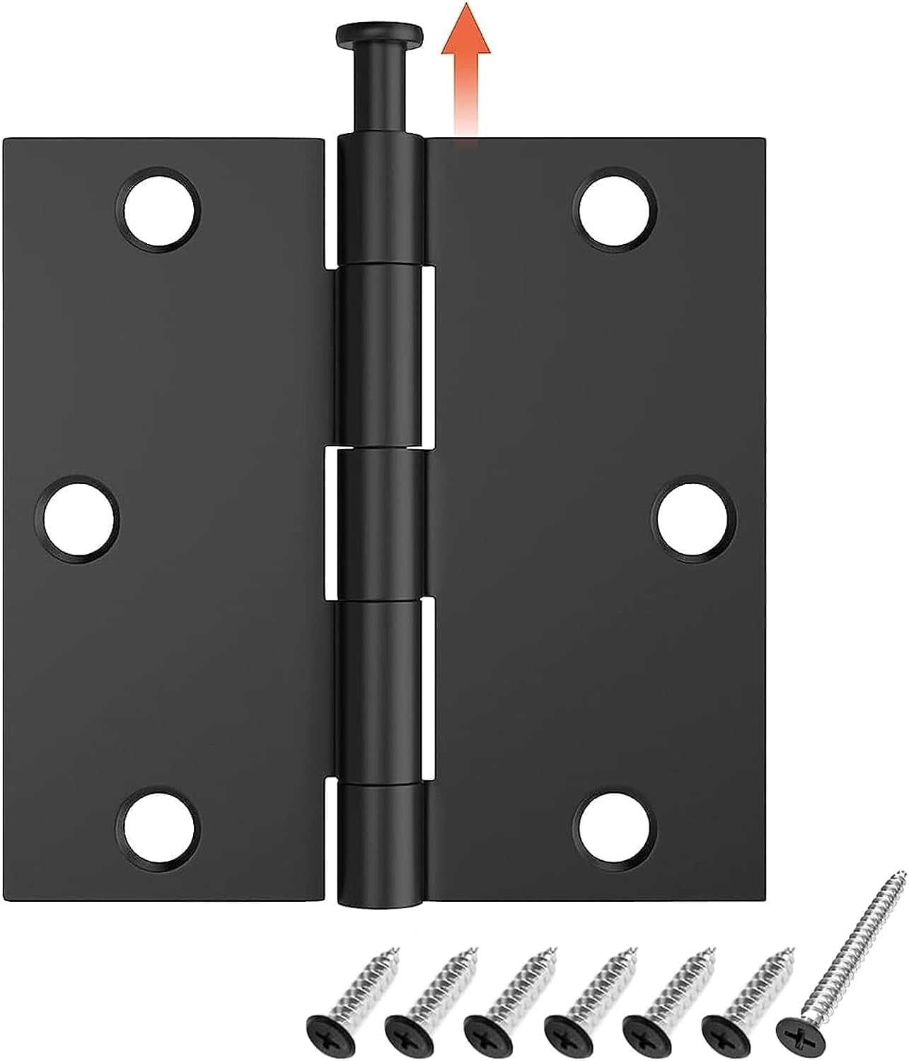 31/2 in Square Corner Door Hinge, 6 Pack Squeak Proof Indoor Interior