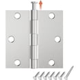 thumbnail image 1 of 3-1/2 in Square Corner Door Hinge, 6 Pack Squeak Proof Indoor Interior Door Hinge for Bedroom, Bathroom, Cabinet, Satin Nickel, 1 of 7