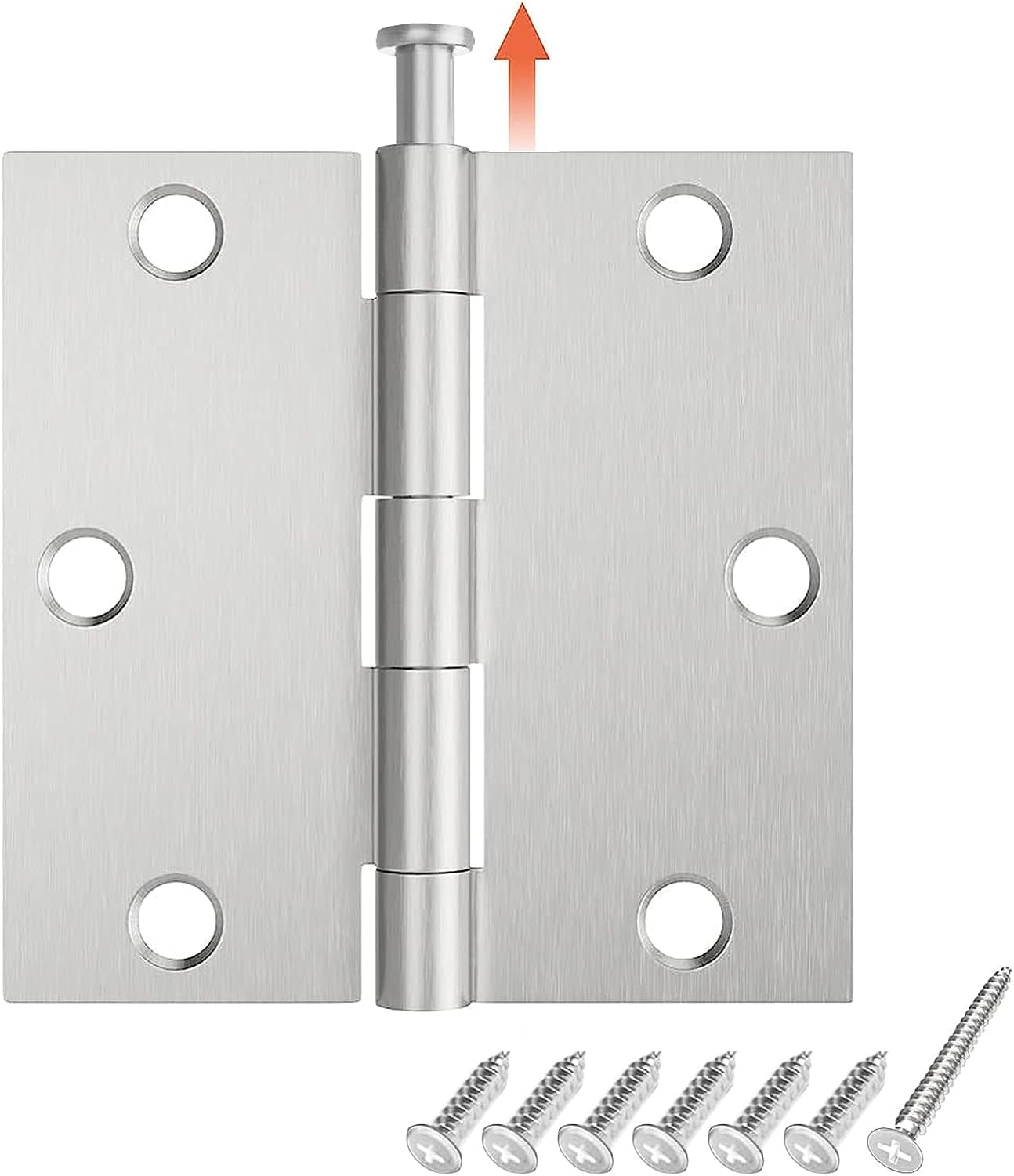 31/2 in Square Corner Door Hinge, 6 Pack Squeak Proof Indoor Interior Door Hinge for Bedroom